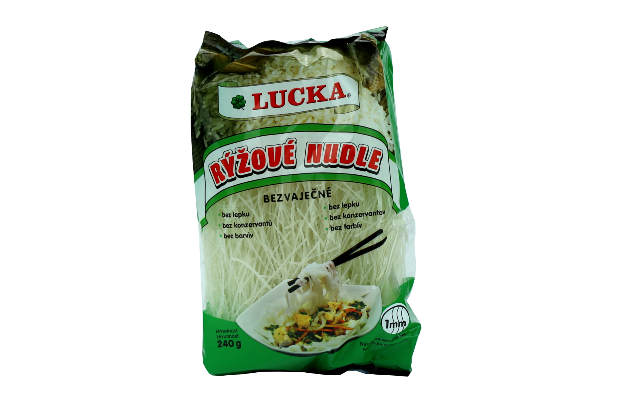 Rýžové nudle bezvaječné 1 mm Lucka 240 g