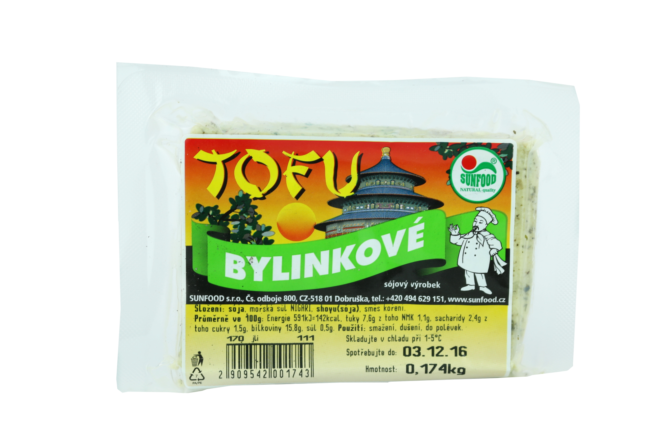 Tofu bylinkové 0,3 Kg - pouze rozvoz vybraná města nebo osobní odběr