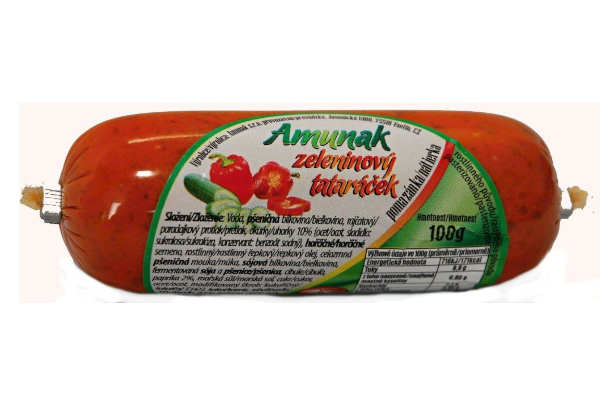 Amunak svačinka zeleninový tataráček 100 g - pouze rozvoz vybraná města nebo osobní odběr