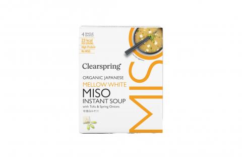 Miso instantní polévka jemně bílá s tofu 4 x 8g BIO - vegan - Clearspring  32g
