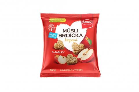 Müsli srdíčka křupavá s jablky - Semix 50g