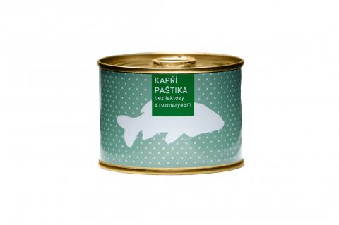 Kapří paštika BEZ LAKTÓZY a lepku - s rozmarýnem - Farma Poříčí 190g 	
