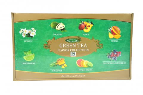 Čaj zelený s přírodním aroma - 8 příchutí - Nazzare 1,5gx10x8