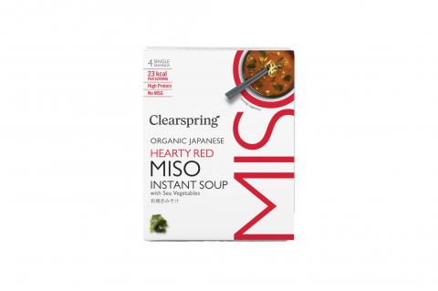 Miso instantní polévka vydatně červená s tofu BIO 4x8g - VEGAN - Clearspring 32g