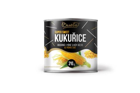 Kukuřice SUPER SWEET v mírně slaném nálevu - Bassta 340g