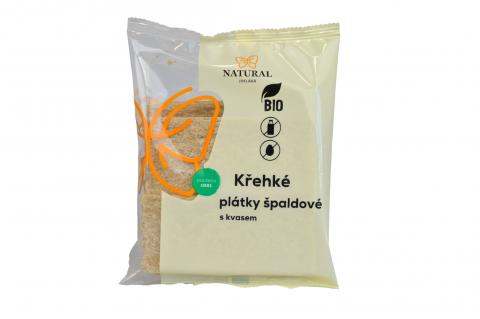Křehké plátky špaldové s kvasem BIO - Natural 75g