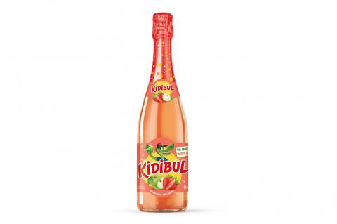 Dětský šumivý nápoj 99% jablko, jahoda - Kidibul 750 ml 