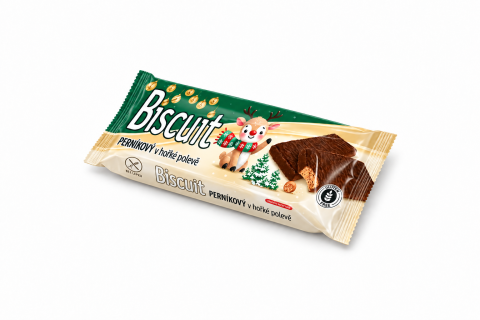 Biscuit PERNÍKOVÝ v hořké polevě bez lepku - Extrudo 24g
