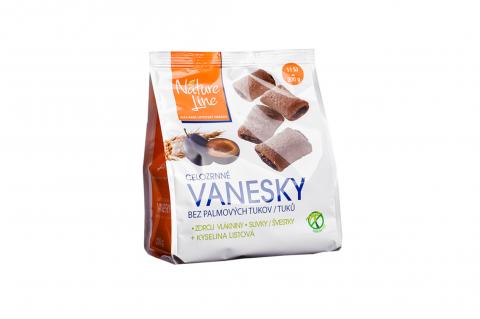 Celozrnné sušenky Vanesky se švestkovou náplní - NatureLine 200g