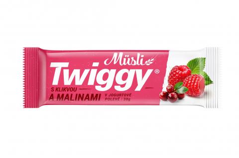 Müsli s klikvou a malinami v jogurtu - Twiggy 30g