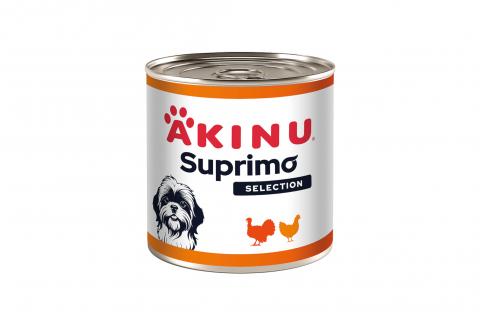 Konzerva pro PSY - Krůtí a kuřecí svalovina - Akinu SUPRIMO Selection 400g