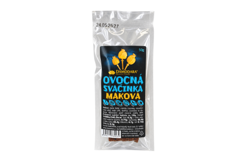 Ovocná svačinka MAKOVÁ bez lepku, vegan - Damodara 50g