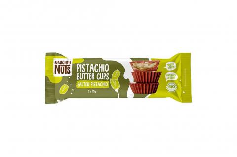 Košíčky se slaným pistáciovým máslem BIO - VEGAN - Naughty Nuts 3x13g