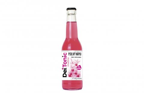 Nealkoholický perlivý nápoj s příchutí TONIC/MALINA - sklo - DEI 330ml