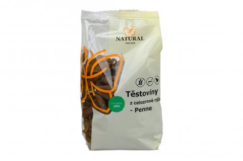 Těstoviny z celozrnné rýže bez lepku - Penne - trubka velká - ITÁLIE - Natural 250g