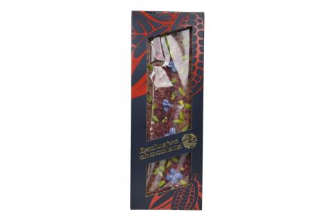 Čokoláda mléčná s pistáciemi, višněmi a šeříkem - Severka 120g