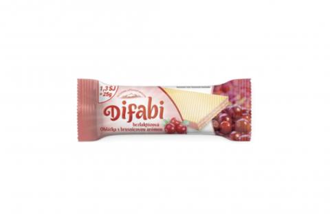 Oplatek s brusinkovým aroma bez přidaného cukru - Difabi 25g