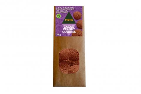 Kakaové sušenky s arašídy bez přidaného cukru - VEGAN - Mons 150g