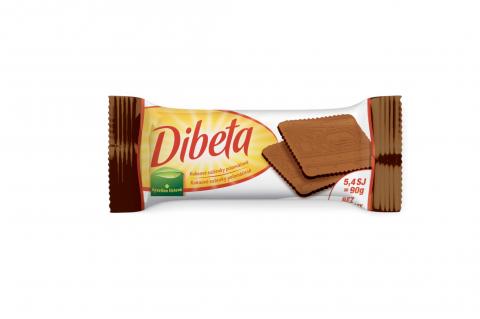 Kakaové sušenky polomáčené bez sacharózy - Dibeta 90g