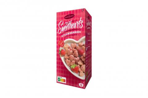 Cereální srdíčka s jahodami - NordCrunch 150g