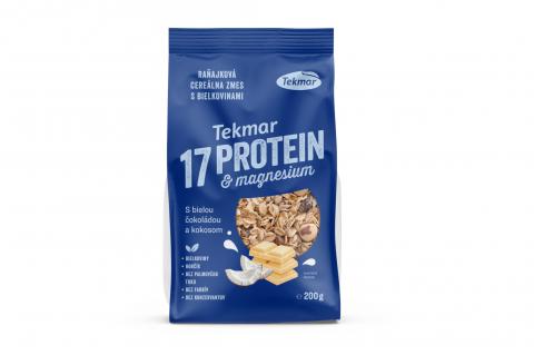 Müsli PROTEIN & MAGNESIUM 17% - bílá čokoláda a kokos - Tekmar 200g