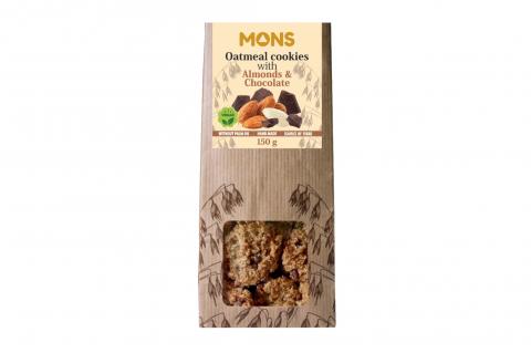Ovesné sušenky s mandlemi a čokoládou - VEGAN - Mons 150g