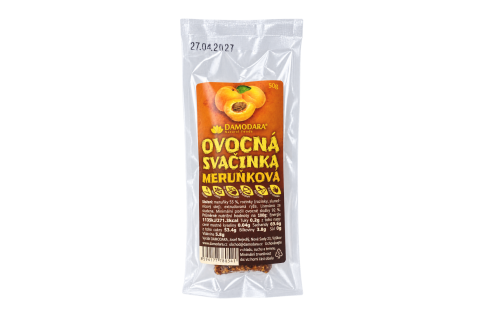 Ovocná svačinka MERUŇKOVÁ bez lepku, vegan - Damodara 50g