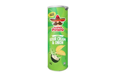 Pečený bramborový snack bez lepku - ZAKYSANÁ SMETANA A CIBULE - Mister Potato 160g