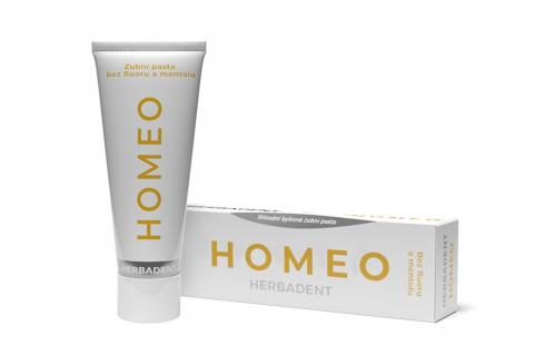 Zubní pasta z bylin Homeo bez fluoru a mentolu - Herbadent 75g