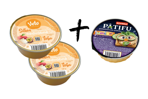 AKCE 2+1 Pomazánka Silken hedvábné fotu broskev + Patifu Junior 325g