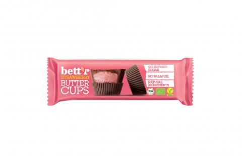 Košíčky s kešu máslem jahodové BIO - VEGAN - Bett'r 39g