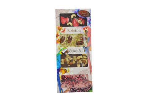 Čokoláda s posypem 4x50g - Kolekce čokolád - Kamila Chocolates 200g