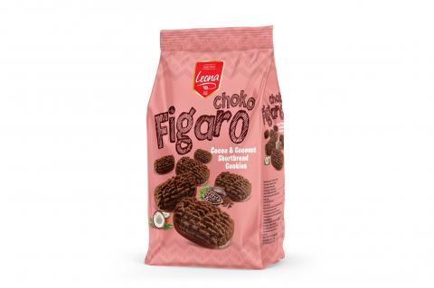 Figaro choko - kokosové sušenky s kakaem a čokoládovou polevou - Leona 300g