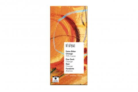 Čokoláda hořká s POMERANČOVÝM olejem BIO vegan - 80g Vivani