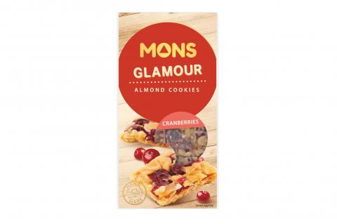 Sušenky GLAMOUR mandlové s brusinkami - VEGAN- Mons 110g
