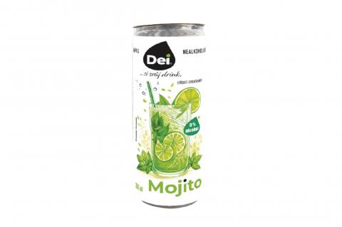 Nealkoholický perlivý nápoj s příchutí MOJITO - plech - DEI 330ml
