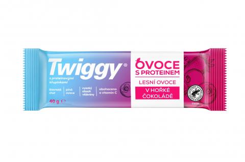 Tyčinka lesní ovoce s proteinem v hořké čokoládě - Twiggy 40g