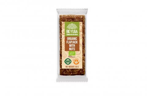 Flapjack - ovesná tyčinka s ořechy BIO - BIO YUGA 50g