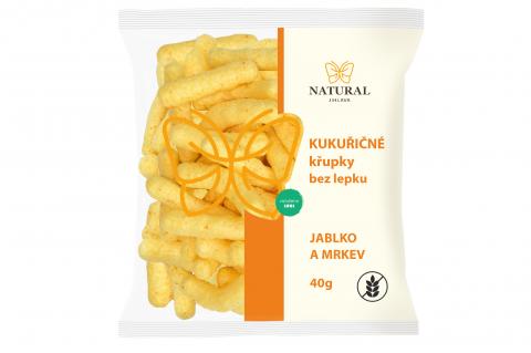 Křupky kukuřičné jablko a mrkev - Natural 40g 