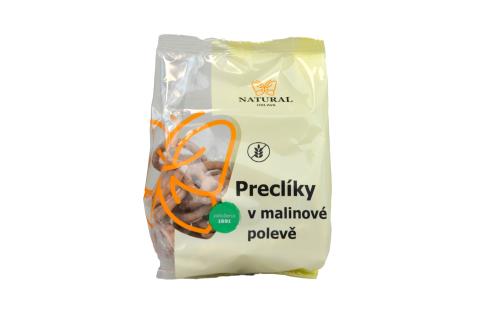 Preclíky v malinové polevě bez lepku - Natural 80g