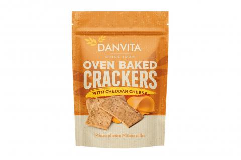 Křehké krekry se sýrem chedar a semínky - Danvita 