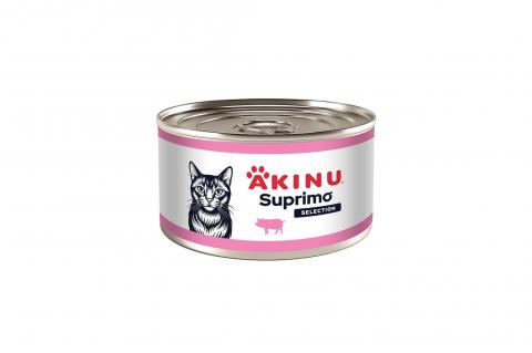 Konzerva pro KOČKY - Vepřové kostky libové svaloviny - Akinu SUPRIMO Selection 200g
