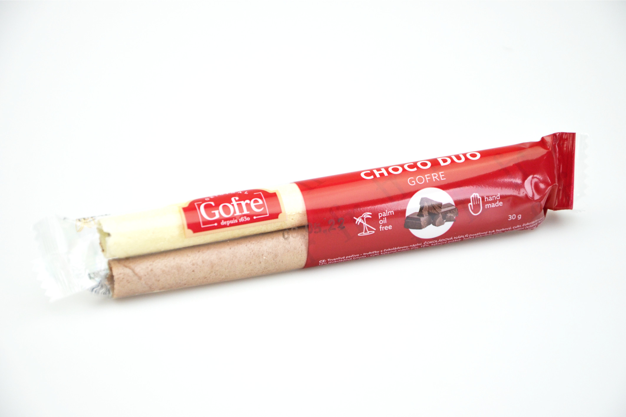 Pařížská trubička ČOKO DUO (ruční výroba) - Gofre 50x 30g (celý karton)