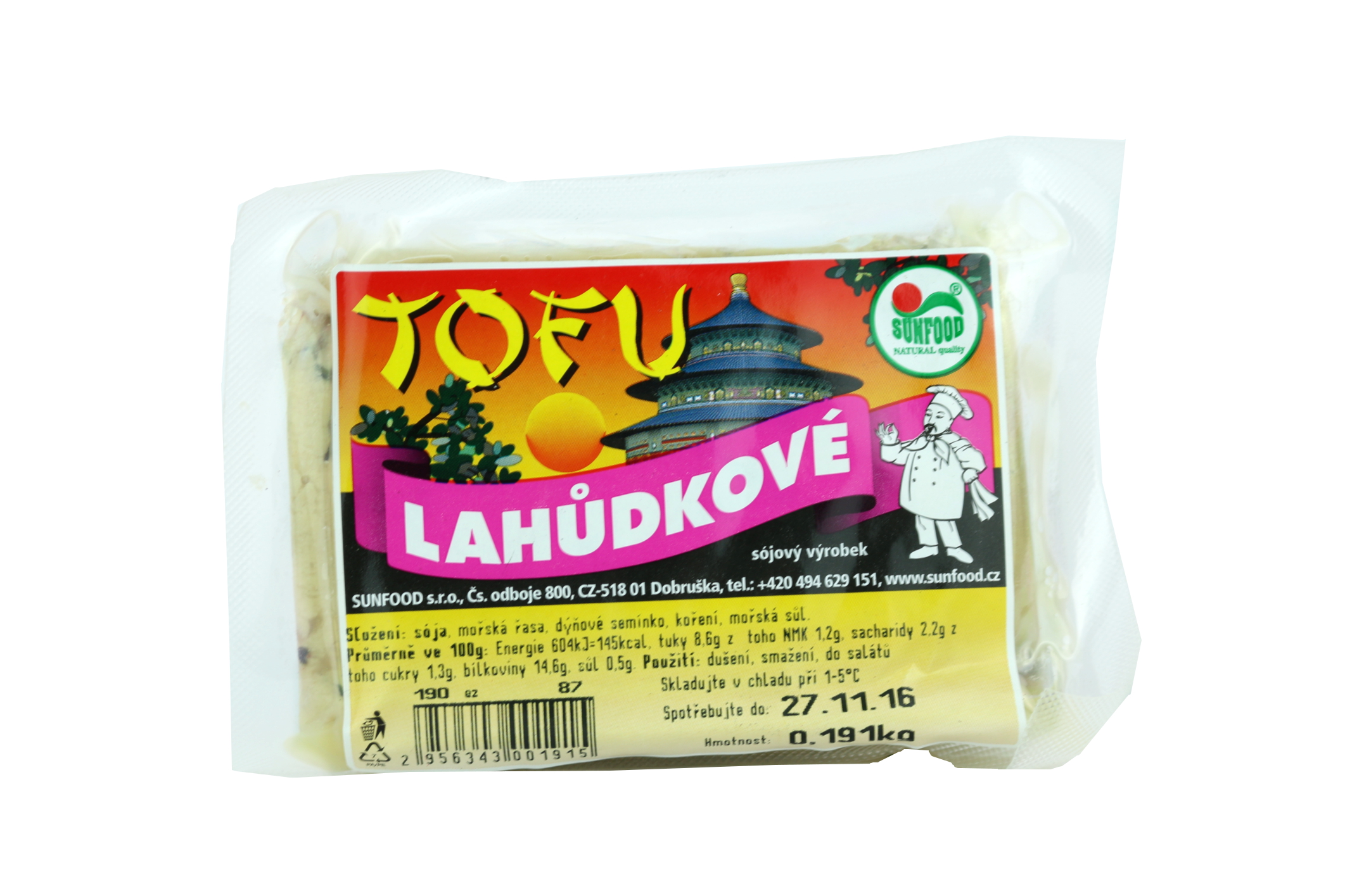 Tofu lahůdkové 0,3 Kg - pouze rozvoz vybraná města nebo osobní odběr