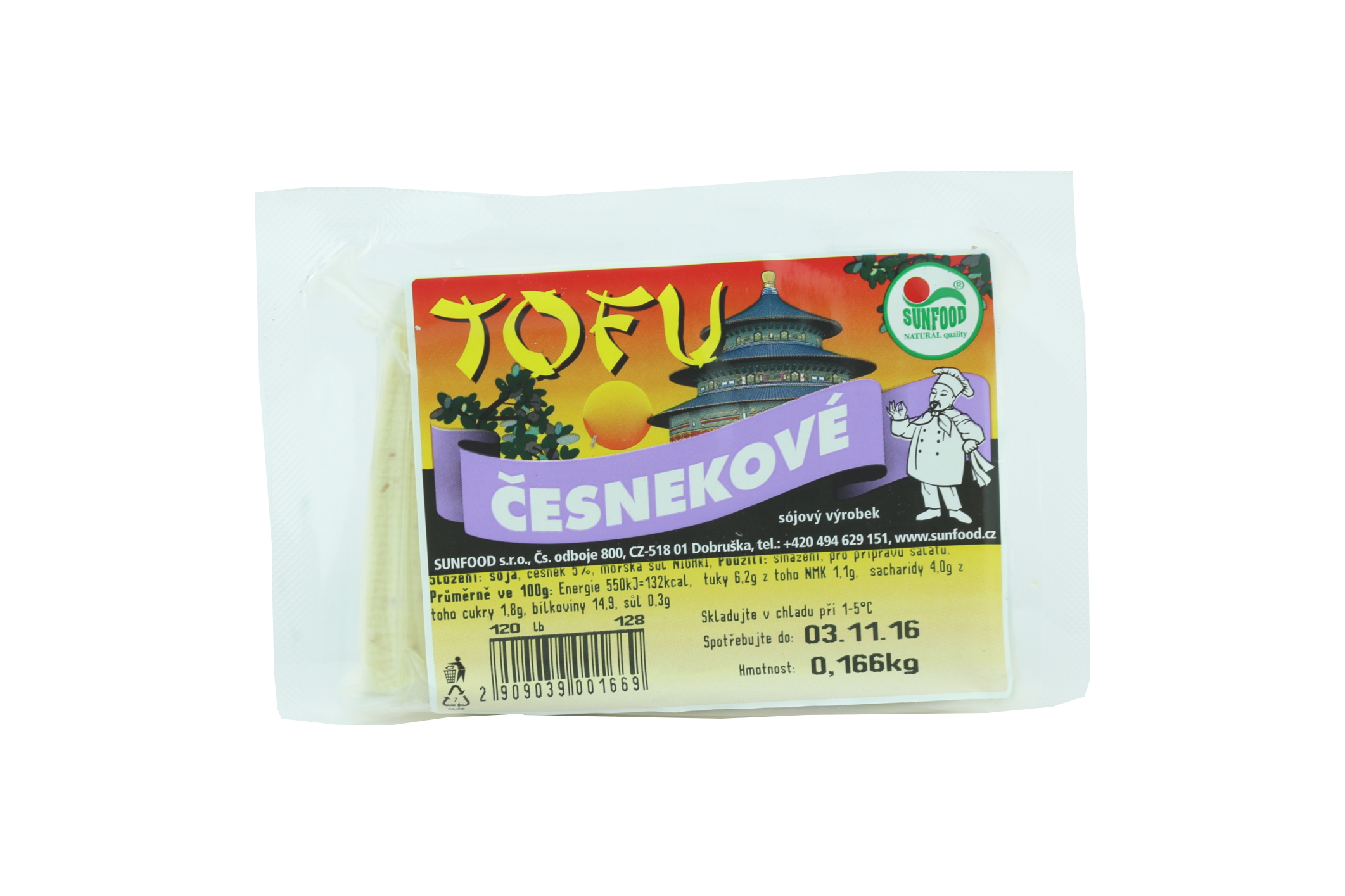 Tofu česnek 0,8 Kg - pouze rozvoz vybraná města nebo osobní odběr