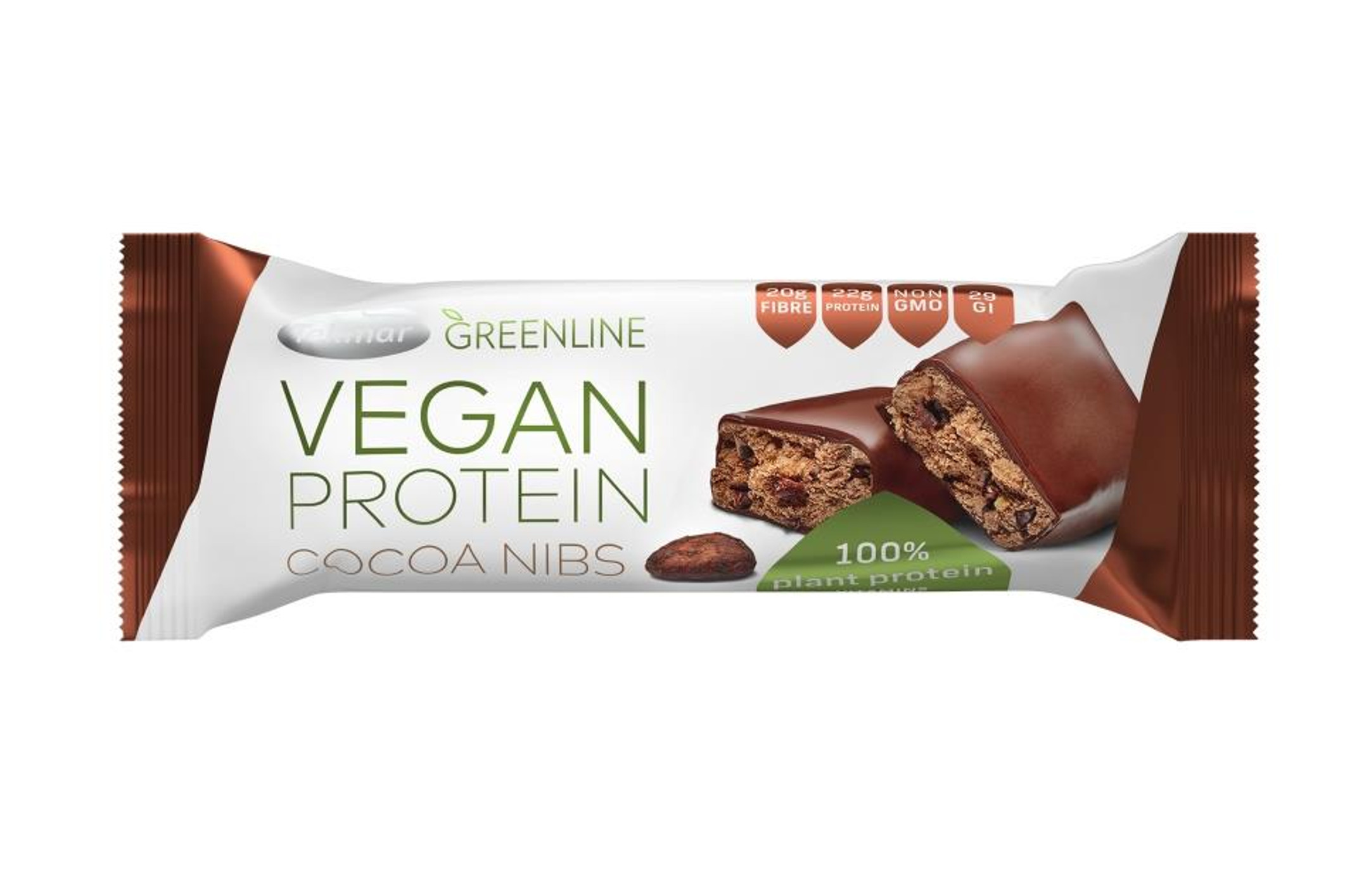Green line - vegan proteinová tyčinka - kakaové boby 40 g