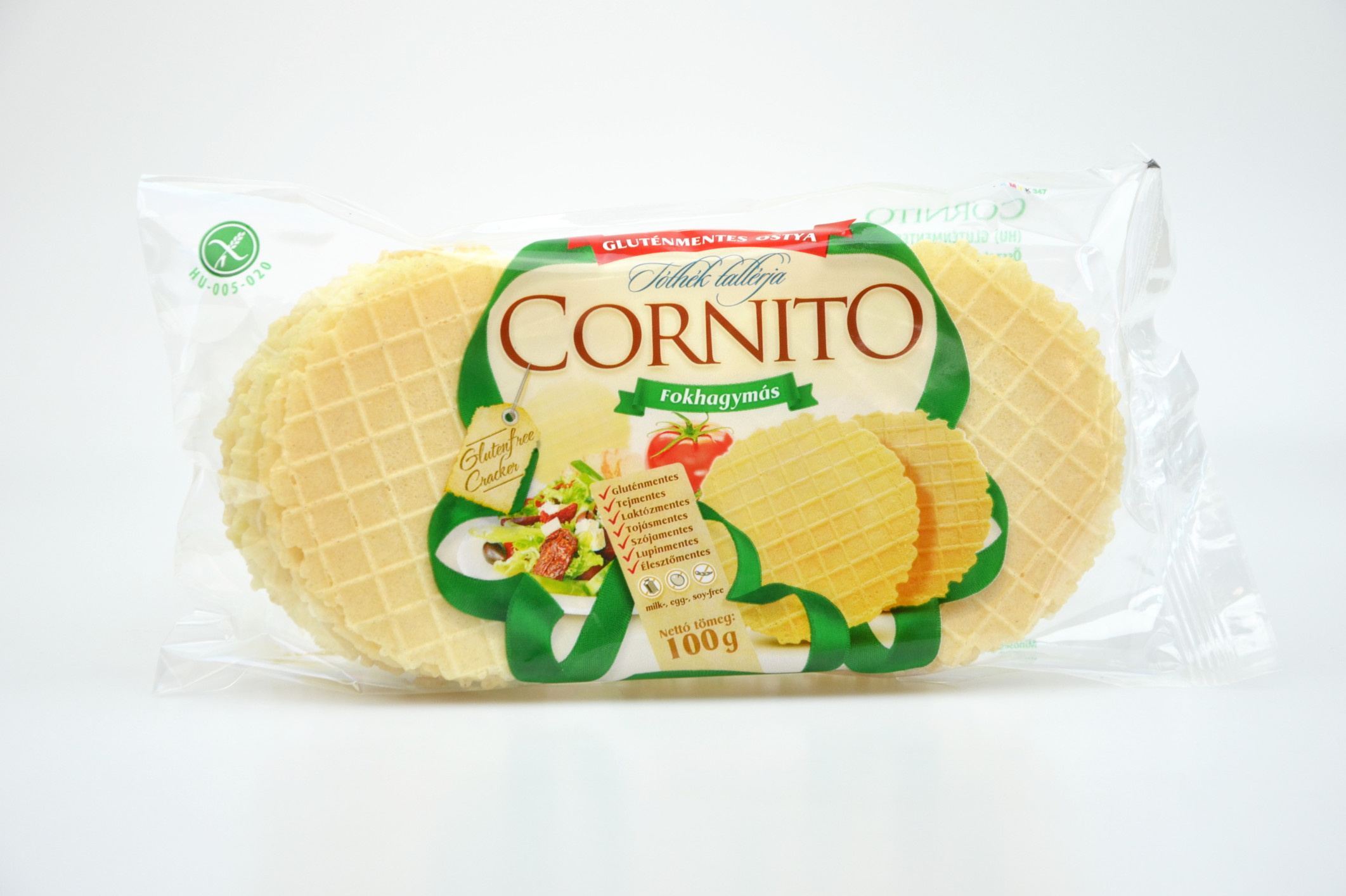 Oplatky kukuřično - bramborové s příchutí česneku bez lepku - Cornito 100g